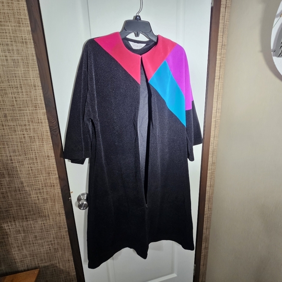 Vanity Fair Womens Size M Vintage 80s MOD Lounge Plush Lounge House Dress Retro - Picture 6 of 13